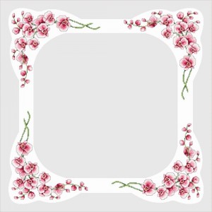 GU 4927 Cross stitch pattern - Tablecloth with orchids