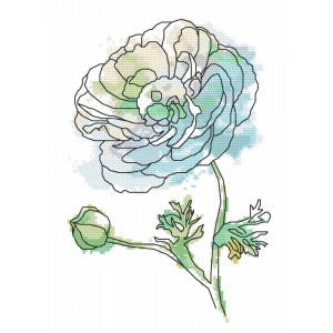 W 8705 Cross stitch pattern PDF - Colorful anemone