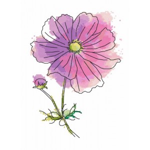 W 8706 Cross stitch pattern PDF - Charming cosmos