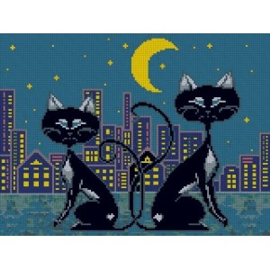 GC 3033 Cross stitch pattern on paper - Family of cat