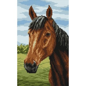 GC 4158 Cross stitch pattern on paper - Bay horse