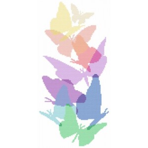 GC 8517 Cross stitch pattern on paper - Pastel butterflies