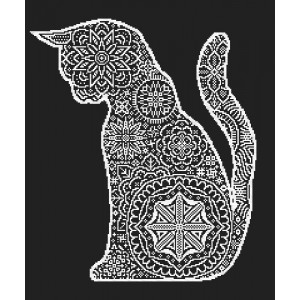 GC 8818 Cross stitch pattern on paper - Lace cat