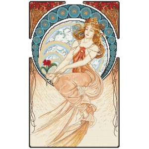 GC 8860 Cross stitch pattern on paper - Painting by A. Mucha