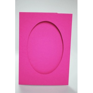 901-11 Big card with an oval passe-partout pink