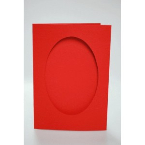 901-15 Big card with an oval passe-partout red