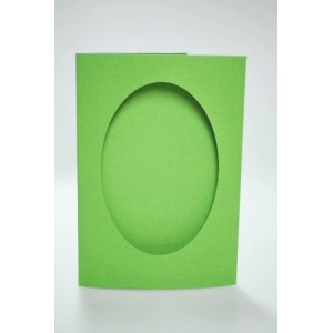 901-17 Big card with an oval passe-partout lt green