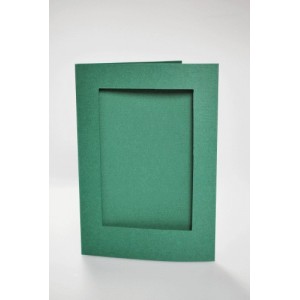 944-06 Big card with a rectangular passe-partout dk green