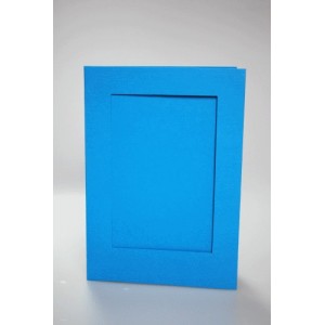 944-07 Big card with a rectangular passe-partout blue