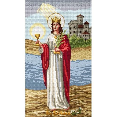 Svatá Barborka - Předtištěná aida Svatá Barborka - Předtištěná aida