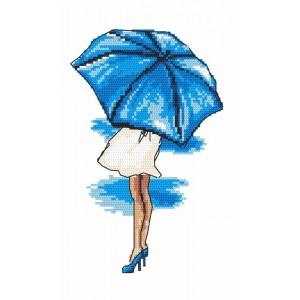 Z 4373 Cross stitch kit - Blue umbrella
