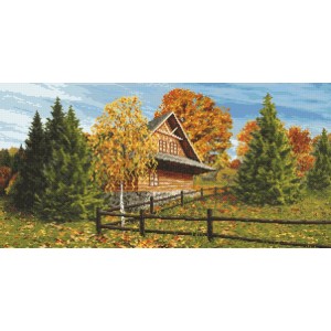 Z 8575 Cross stitch kit - Highlander cottage - autumn