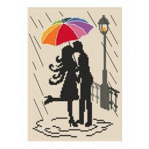 Z 8610 Cross stitch kit - Colorful umbrella - Lovers