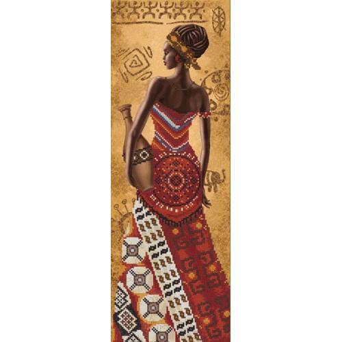 NHD 2076 Vyšívací sada s korálký - Africká žena s džbán NHD 2076 Vyšívací sada s korálký - Africká žena s džbán
