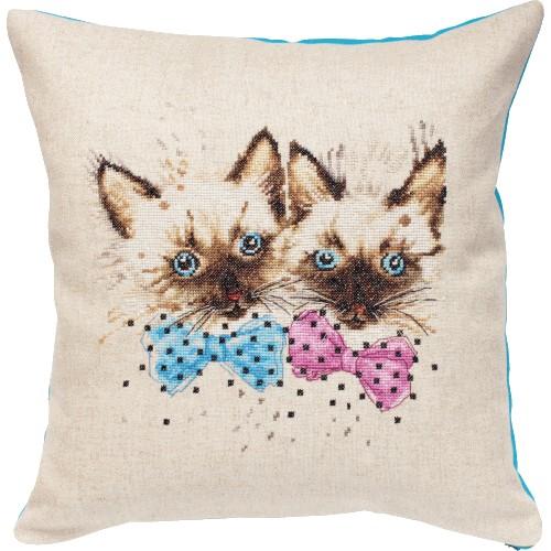 LS PB138 Vyšívací sada - Polštářek - Dvě Kitties LS PB138 Vyšívací sada - Polštářek - Dvě Kitties