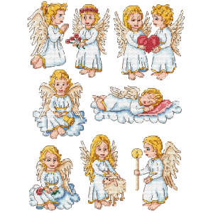 ZU 4854 Cross stitch kit - Christmas decorations - Angels