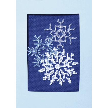 ZU 8405-05 Kit with beads - Christmas card - Glowing snow flakes