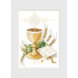 ZU 4991 Cross stitch kit - Holy communion card - Holy cup