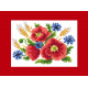 ZU 4932 Cross stitch kit - Greeting card - Poppies with cornflowers