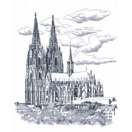 ZI 4980 Vyšívací sada s mulinkou a korálky - Kolínská katedrále