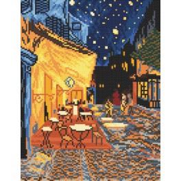 ZN 4345 Vyšívací sada s potiskem - Noční kavárna - Vincent Van Gogh