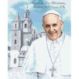 ZN 8640 Vyšívací sada s potiskem - Papež František v Krakově