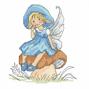Z 10092 Cross stitch kit - Little elf on a mushroom