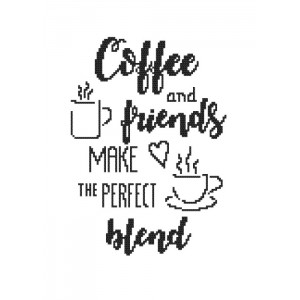 GC 8897 Cross stitch pattern - Coffee and friends