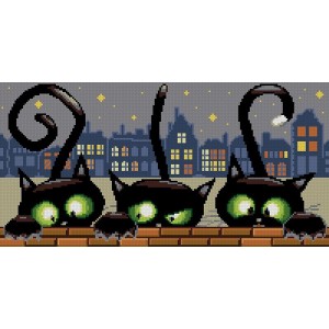 GC 6554 Cross stitch pattern on paper - Three cats