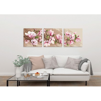 AN 10060 Předtištěná Aida - Triptych s magnólií