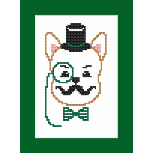 ZU 8906 Vyšívací sada - Přání - Hipster dog boy I ZU 8906 Vyšívací sada - Přání - Hipster dog boy I