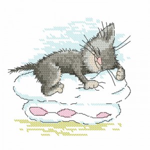 Z 10104 Cross stitch kit - Sleeping kitten