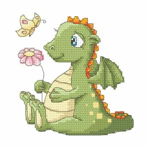 GC 8733 Cross stitch pattern on paper - Dreamy dragon