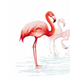 Z 10118-01 Cross stitch kit - Triptych with flamingos