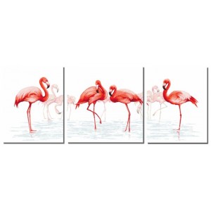 GC 10118 Cross stitch pattern on paper - Family of flamingos