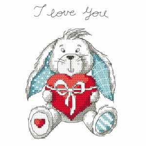 Z 8758 Cross stitch kit - Funny bunny - I love you