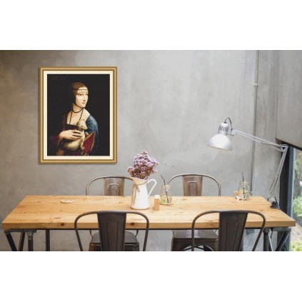 K 8930 Předtištěná kanava - Dáma s hranostajem - Leonardo da Vinci