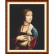 K 8930 Předtištěná kanava - Dáma s hranostajem - Leonardo da Vinci