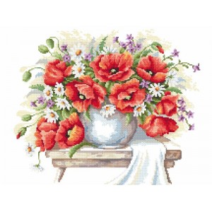 Z 8751 Cross stitch kit - Bouquet of poppies