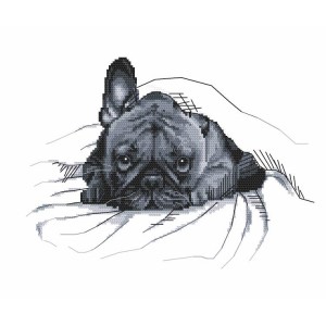 W 8768 Cross stitch pattern PDF - French bulldog - It was not me