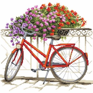 W 8772 Cross stitch pattern PDF - On a bicycle through the summer