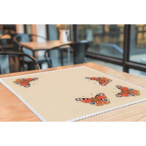 ZU 8940 Cross stitch kit - Napkin with butterflies