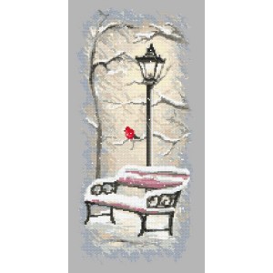 GC 10153 Cross stitch pattern on paper - Winter bench