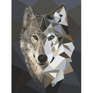 K 8954 Tapestry canvas - Mosaic wolf