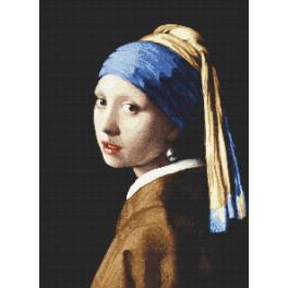 GC 8974 Vzor na vyšívání vytištěný - Dívka s perlou - J. Vermeer