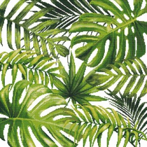 GC 8979 Cross stitch pattern on paper - Exotic leaves