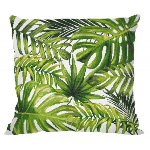 W 8979-01 ONLINE pattern pdf - Pillow - Exotic leaves