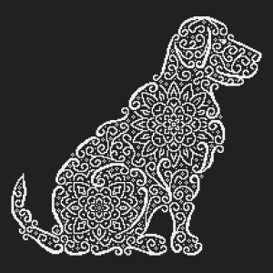GC 8981 Vzor na vyšívání na papíře - Krajkový labrador