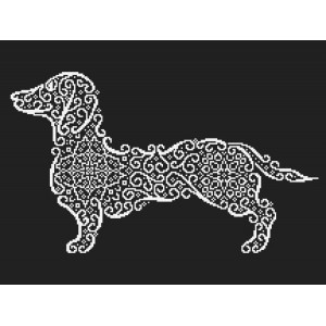 W 8980 Cross stitch pattern PDF - Lace dachshund