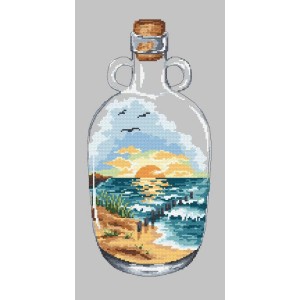 GC 10224 Cross stitch pattern - Bottle with sunset